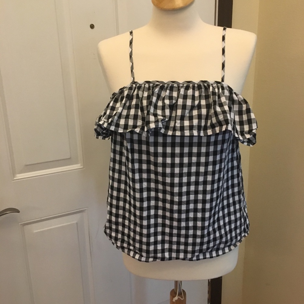 A New Day Black/White Gingham Top
